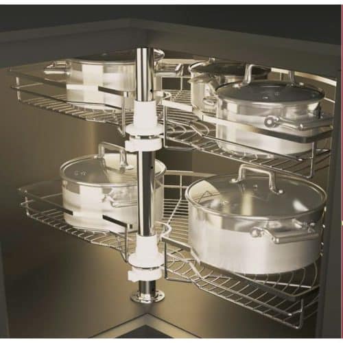 Ảnh thực tế bộ rổ góc xoay 180 độ MEZZO Cucina 548.37.200 mạ chrome