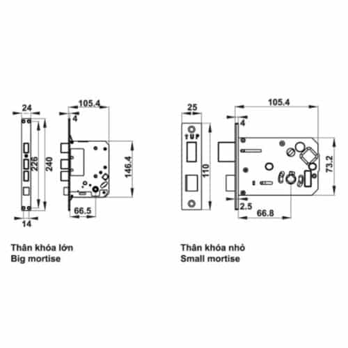 Kích thước khóa điện tử Hafele EL7700-TCS 912.05.583