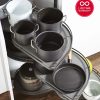 Rổ góc LeMans II 4 khay màu đen xoay phải Hafele 541.29.482